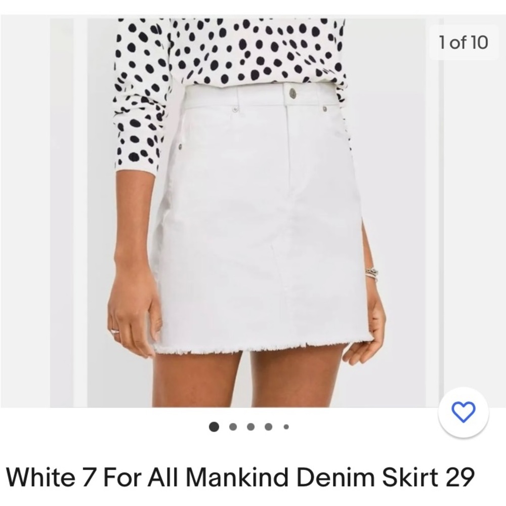 7 for all mankind white Jean skirt